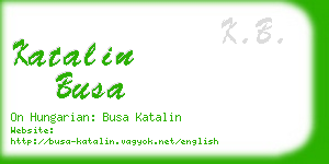 katalin busa business card